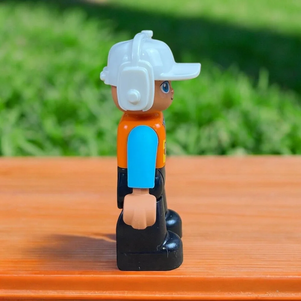 Lego Duplo Construction Man Worker Orange Vest 2.5